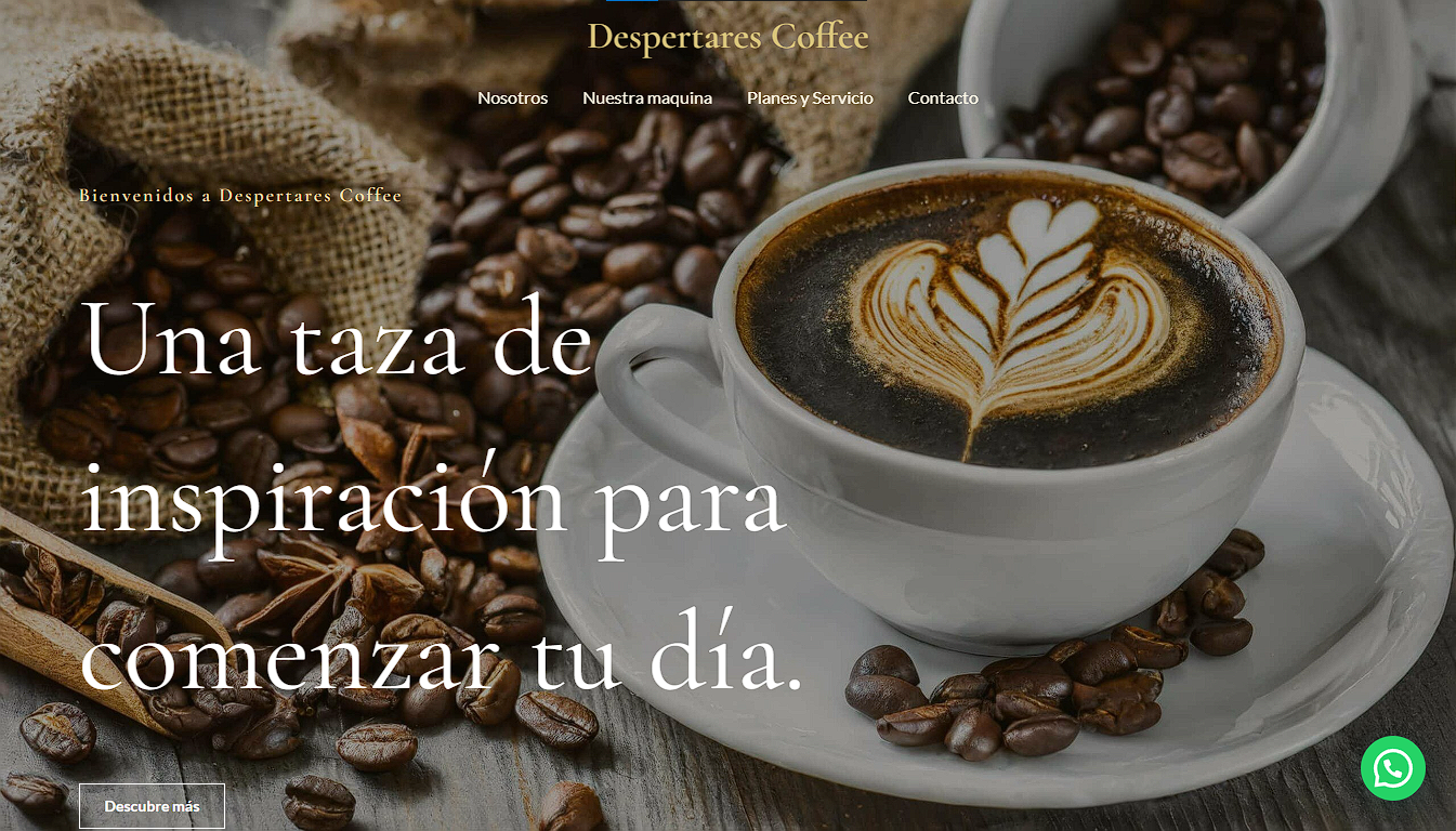 Diseño web en Córdoba de página para negocio de alquiler de expendedoras de café
