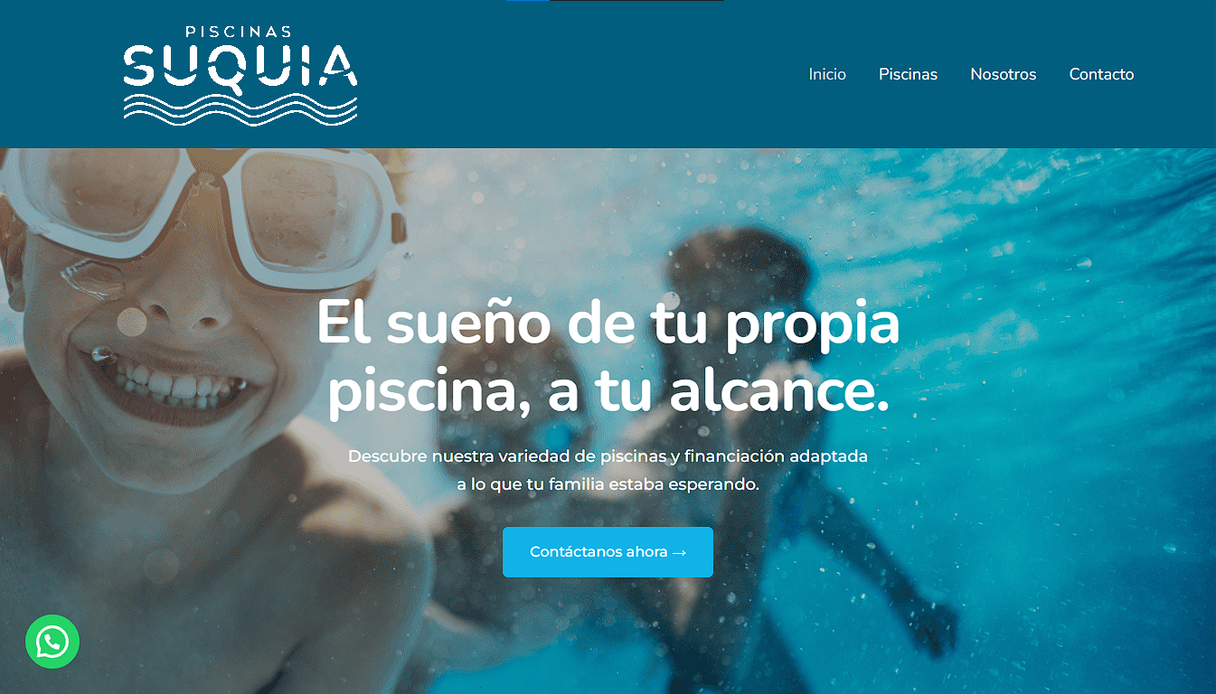 banner de Diseño web en Córdoba realizado para empresa de instalación de piscinas en Córdoba